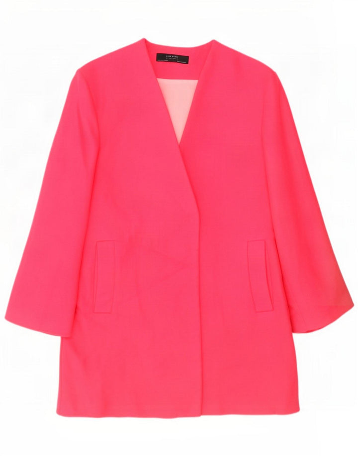 Zara Damen Mantel mit 3/4-Ärmeln, UK 12 Mittelrosa