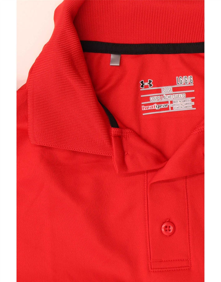 Under Armour Herren Heat Gear Poloshirt, Größe L, Rot