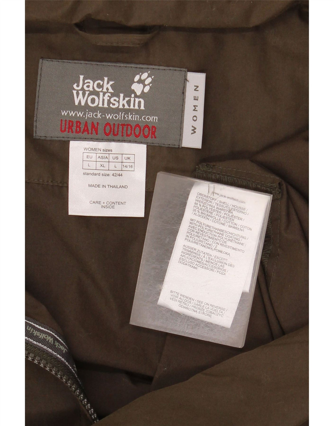 JACK WOLFSKIN Damen Windjacke UK 14/16 Large Khaki Polyester