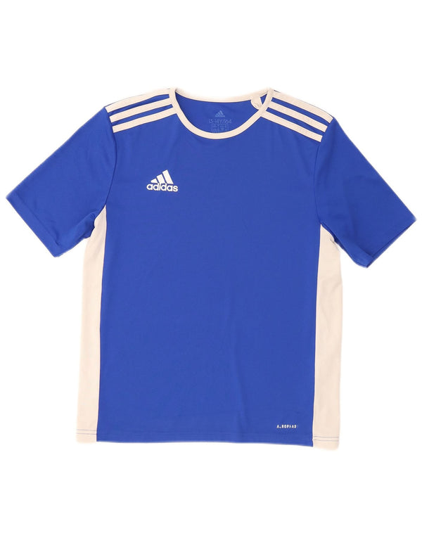 Adidas Aeroready T-Shirt für Jungen, 13–14 Jahre, blaues Colourblock-Polyester