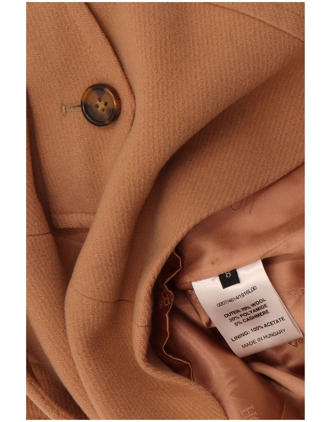 HOBBS Damen Pea Coat UK 8 Small Beige Wolle