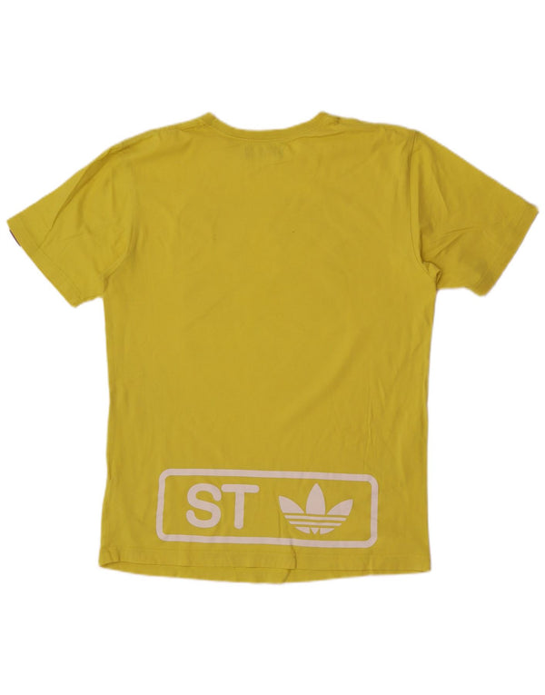 Adidas Herren Grafik T-Shirt Top mittelgelbe Baumwolle