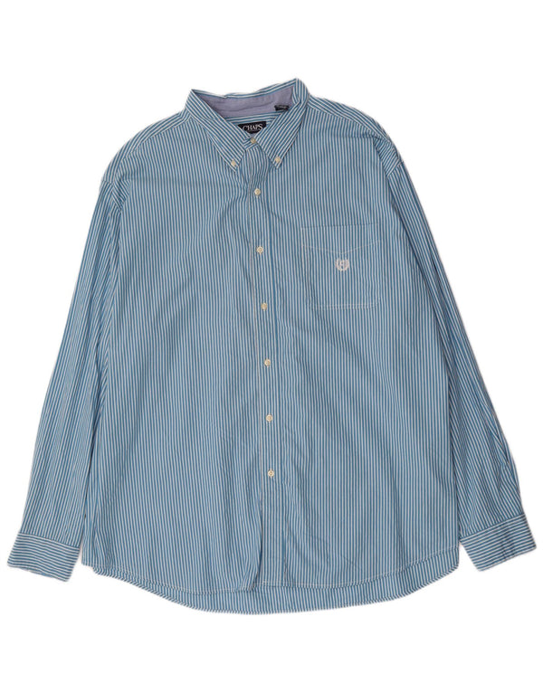 Chaps Herren-Hemd, groß, 3XL, blaue Nadelstreifen-Baumwolle