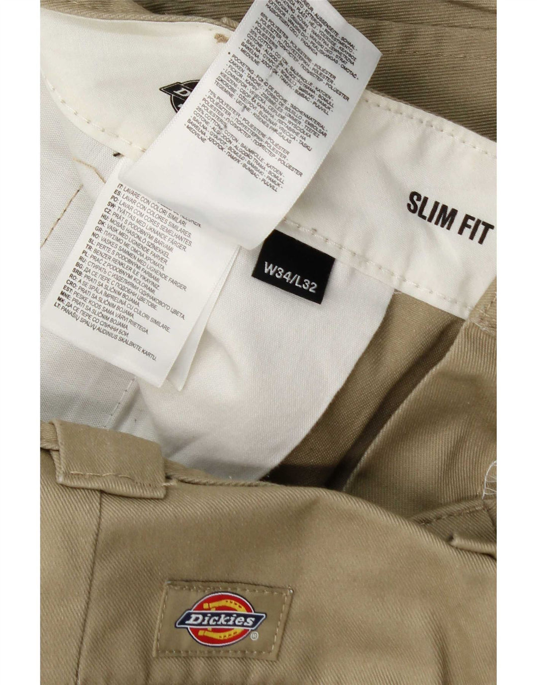 Dickies Herren Slim Fit Chinohose W34 L32 Khaki Polyester
