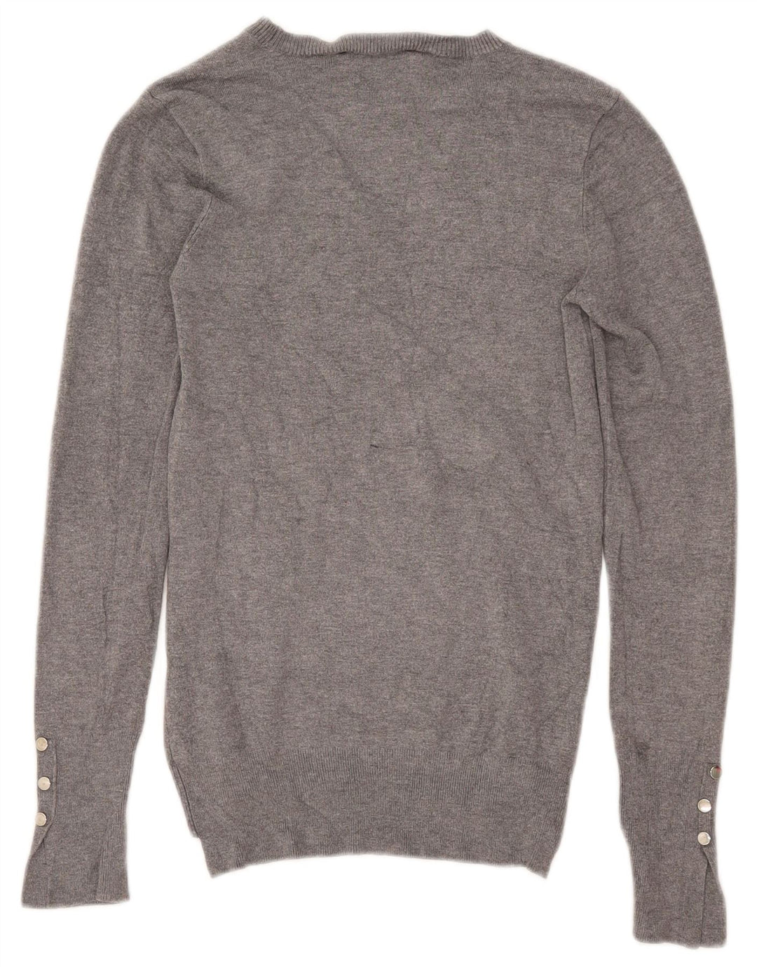 Zara Damen-Pullover mit U-Boot-Ausschnitt, UK 12, Mittelgrau meliert