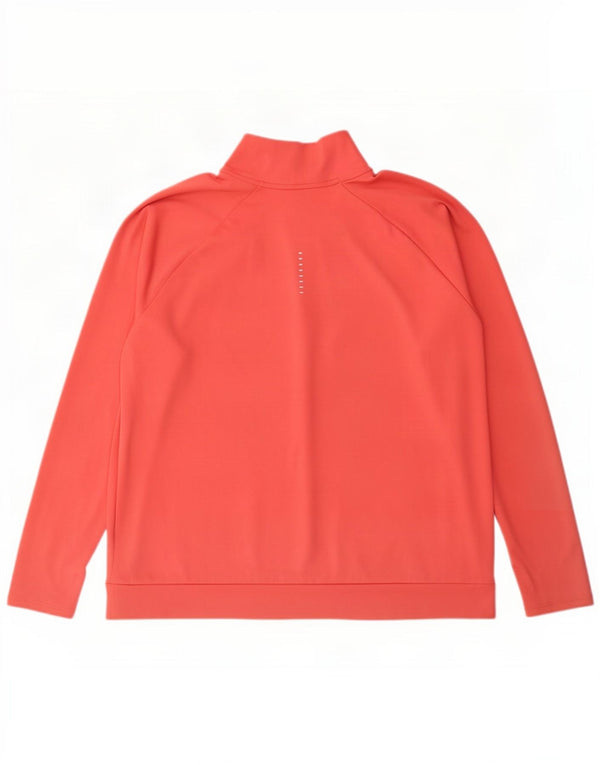 Nike Damen Dri Fit Zip Neck Pullover Trainingsanzug Top UK 18 XL Rosa Polyester