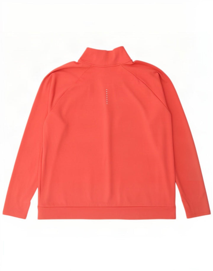 Nike Damen Dri Fit Zip Neck Pullover Trainingsanzug Top UK 18 XL Rosa Polyester