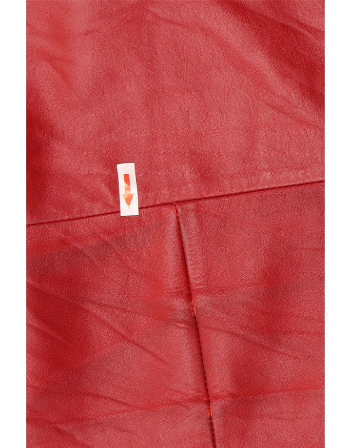 Vintage Damen Lederjacke IT 44 Mittelrotes Leder