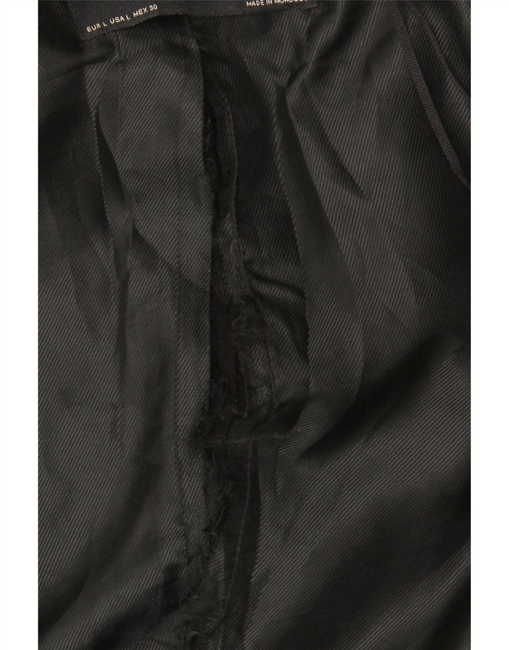 Zara Damen Longline Blazer Jacke UK 16 Large Schwarz Polyester