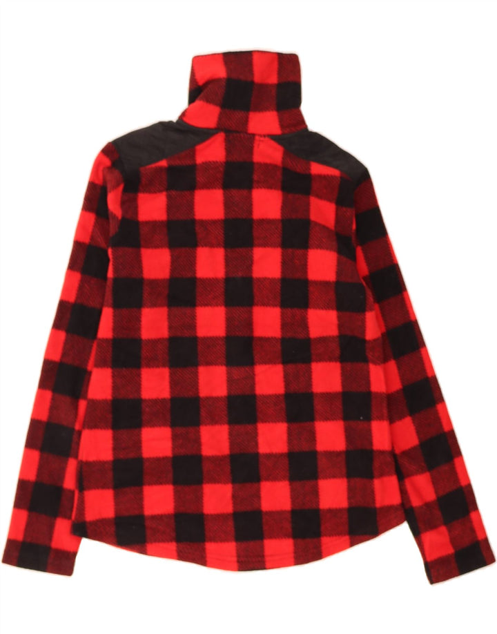 CHAPS Womens Fleece Jacket UK 10 Small Red Gingham Polyester Vintage Chaps and Second-Hand Chaps from Messina Hembry 