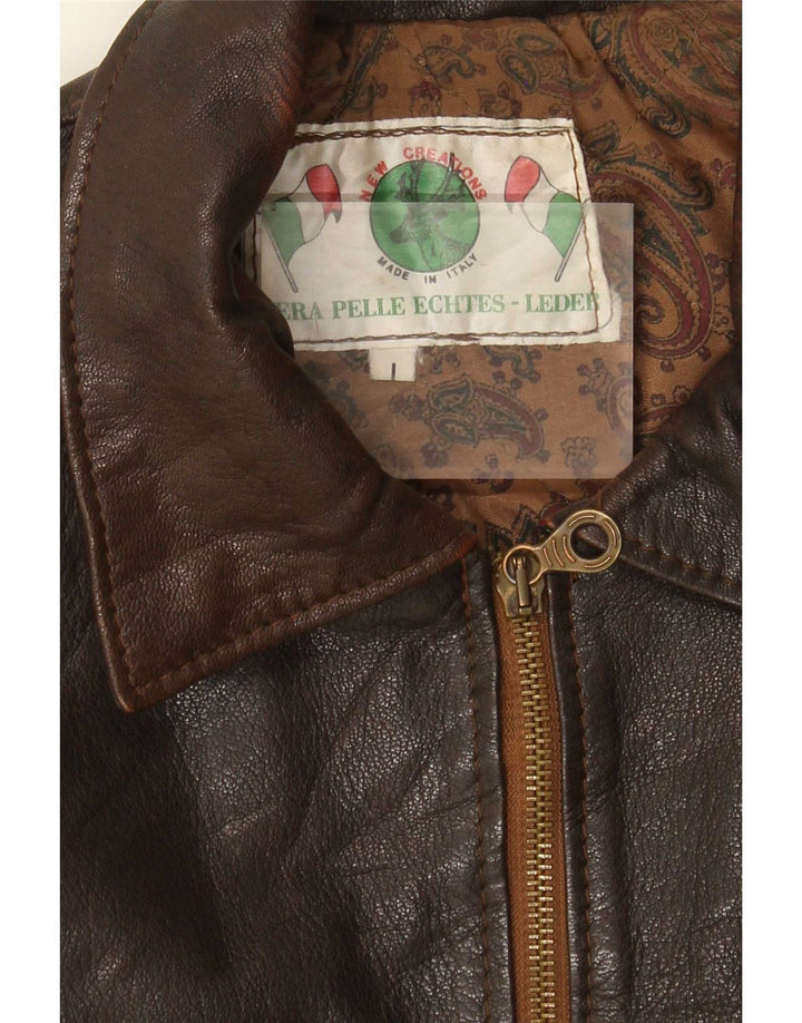 Vintage Herren Lederjacke UK 40 Large Braun
