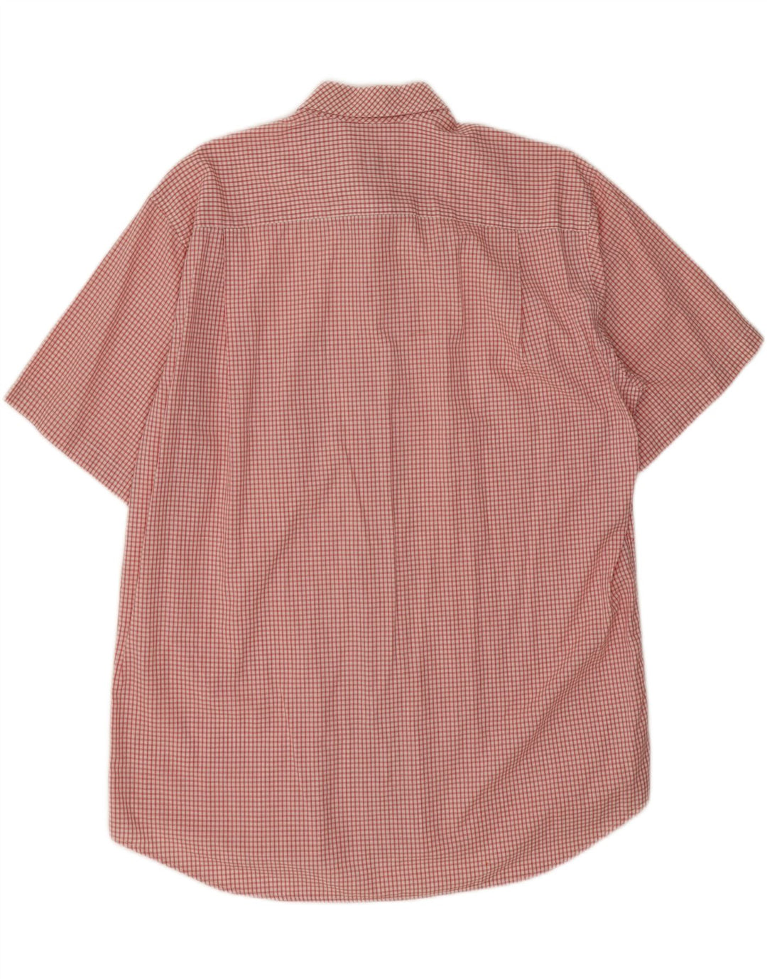 Lacoste Herren-Kurzarmhemd, Größe 42, große rote Gingham-Baumwolle