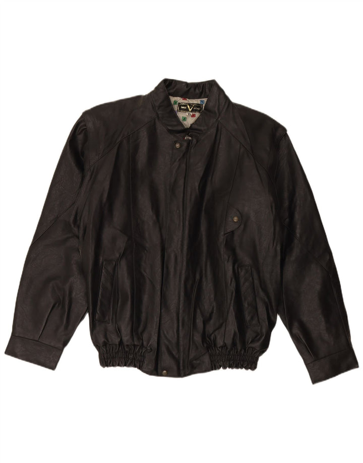 VINTAGE Herren Lederjacke UK 42 XL Schwarz