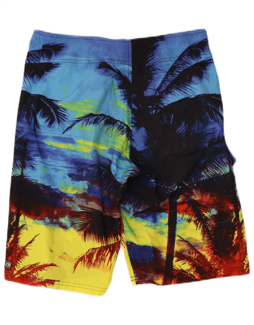 Vintage Herren-Badeshorts, klein, mehrfarbig, Farbblock, hawaiianisch