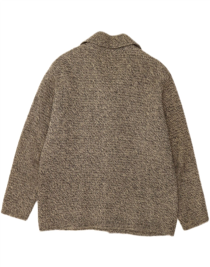 Vintage Herren Cardigan Pullover Mittelgrau meliert