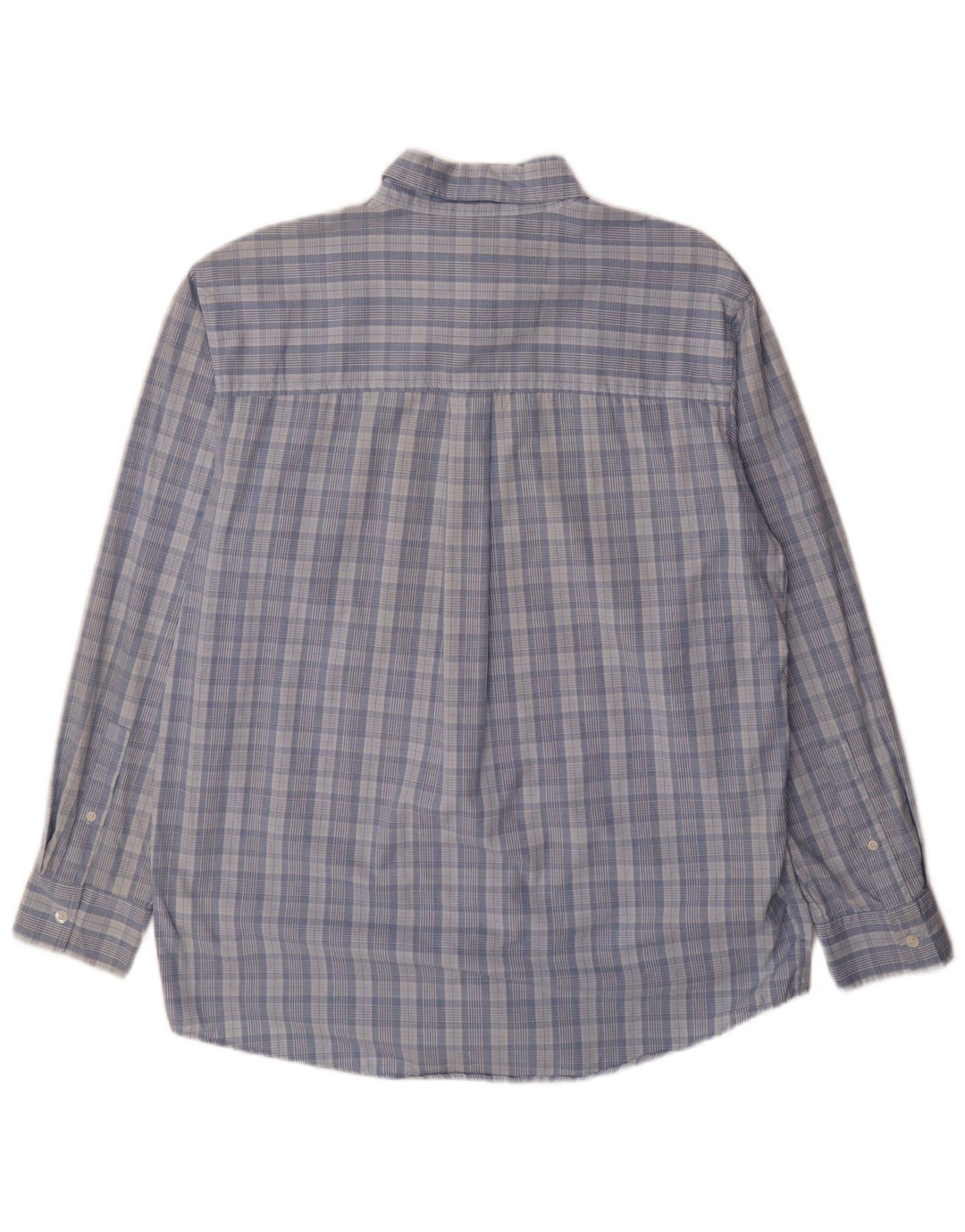 Chaps Herrenhemd aus mittelblau karierter Baumwolle