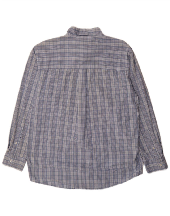 Chaps Herrenhemd aus mittelblau karierter Baumwolle