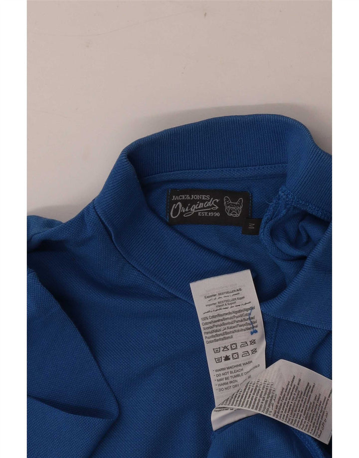 Jack & Jones Herren-Poloshirt aus mittelblauer Baumwolle