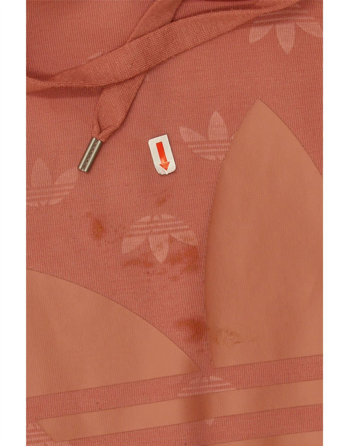 Adidas Damen Übergroßer grafischer Kapuzenpullover UK 10 Small Orange Polyester