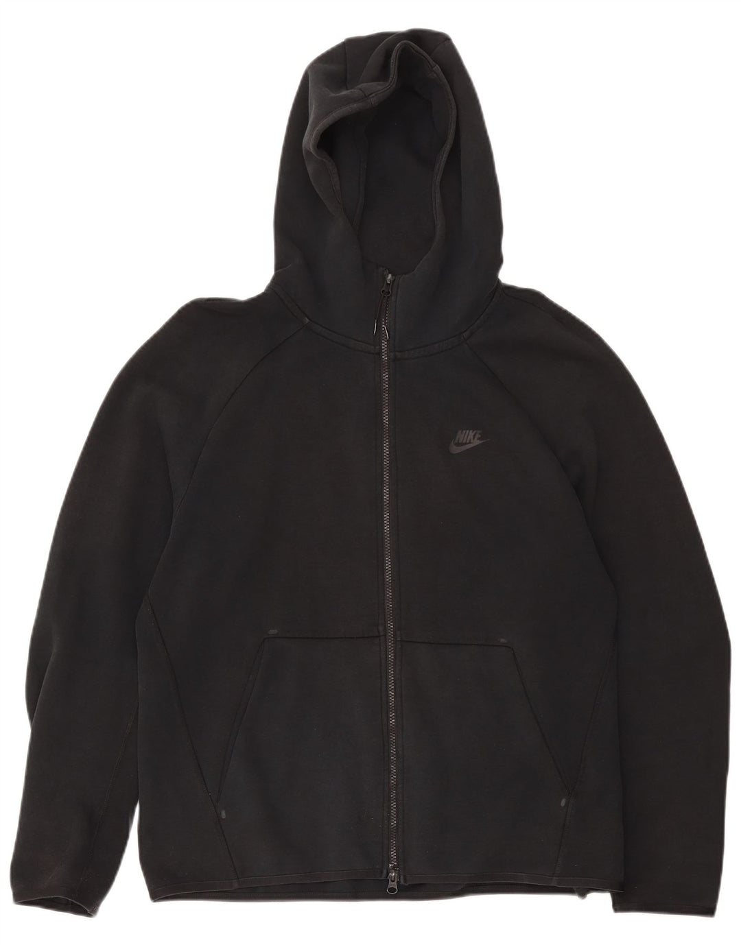 Nike Herren-Kapuzenpullover mit Reißverschluss, groß, aus schwarzer Baumwolle