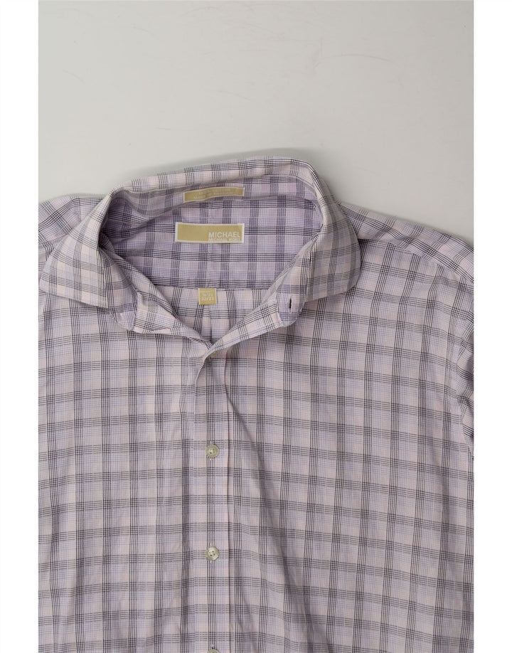 MICHAEL KORS Mens Regular Fit Shirt Size 16 1/2 Large Purple Check Vintage Michael Kors and Second-Hand Michael Kors from Messina Hembry 
