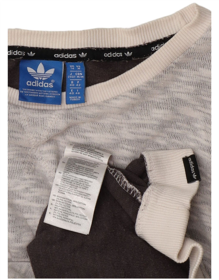 Adidas Womens Graphic Oversized Sweatshirt Pullover UK 14 Large Grau meliert