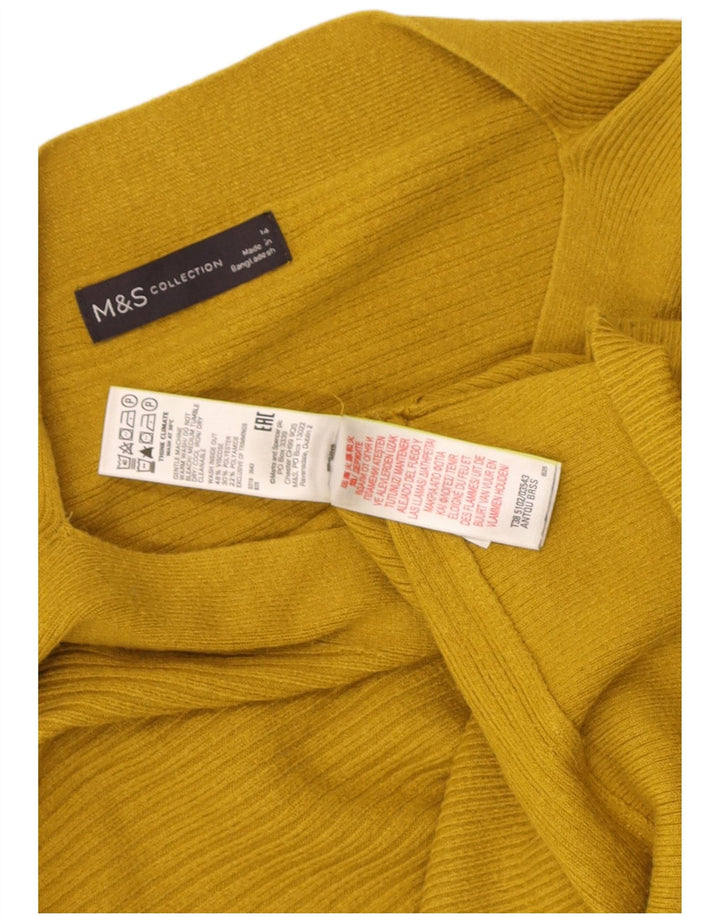 Marks & Spencer Damen-Pullover mit U-Boot-Ausschnitt, UK 14, mittelgelbe Viskose