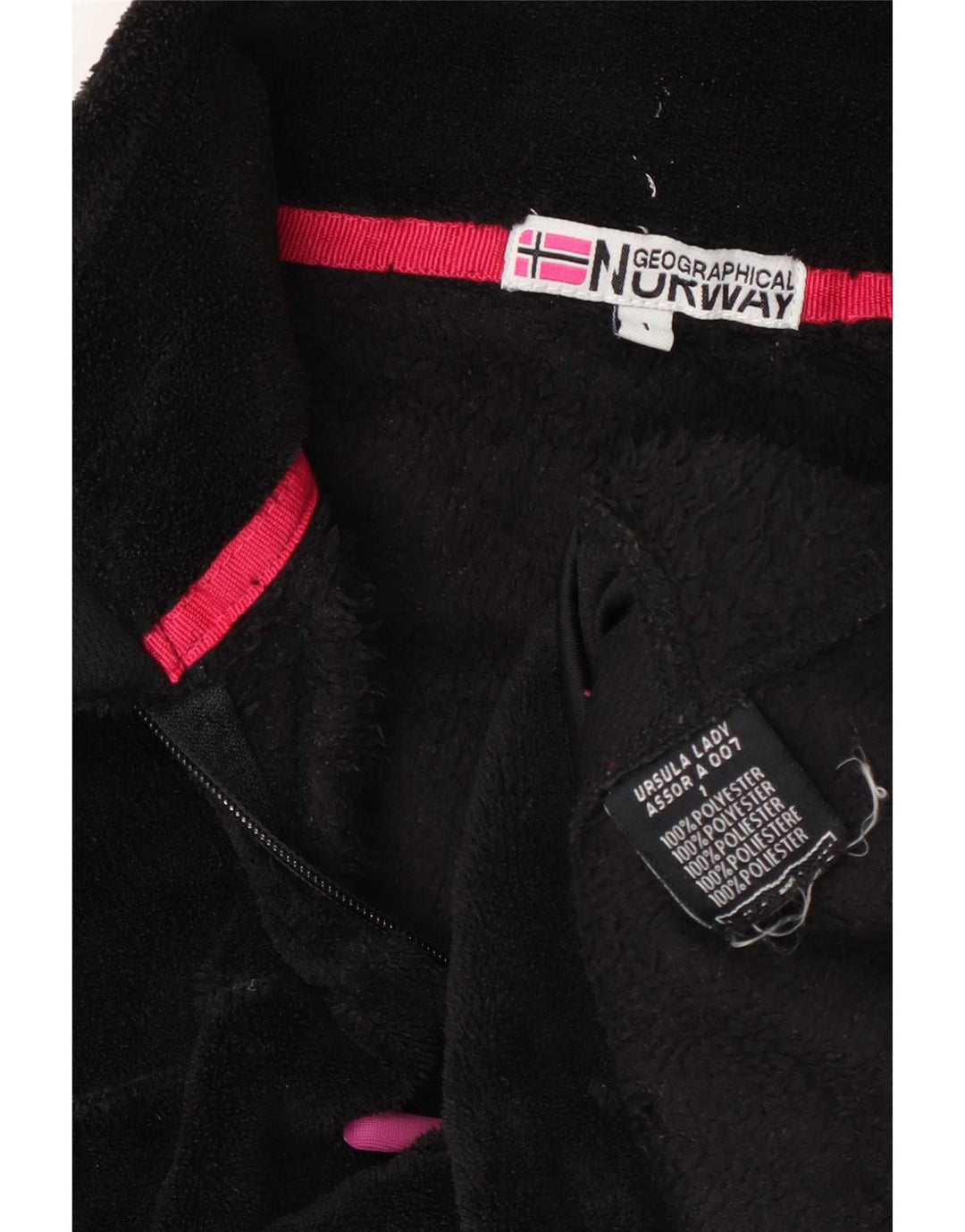 Geographical Norway Damen Fleecejacke UK 14 Medium Schwarz Polyester