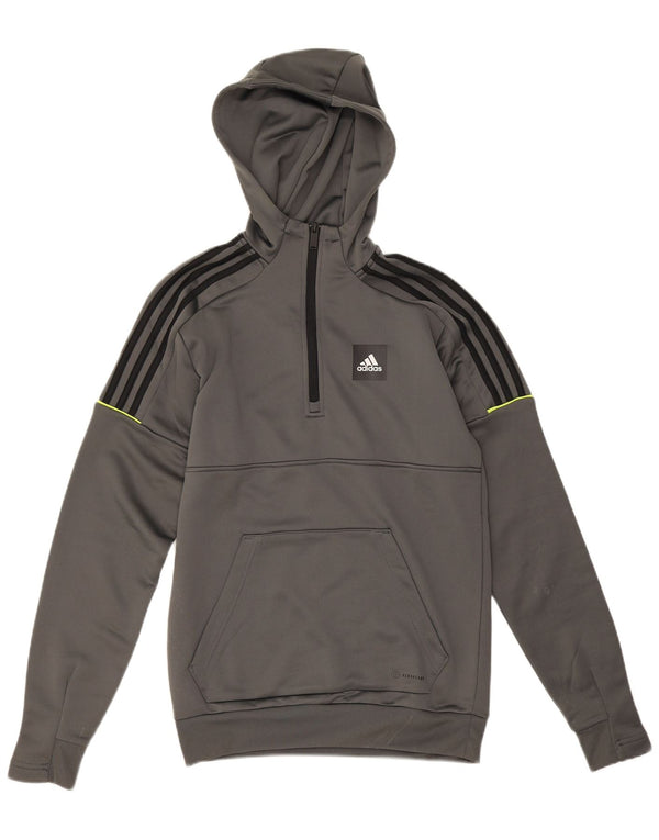 Adidas Herren Aeroready Zip Neck Hoodie Pullover XS Grau Polyester