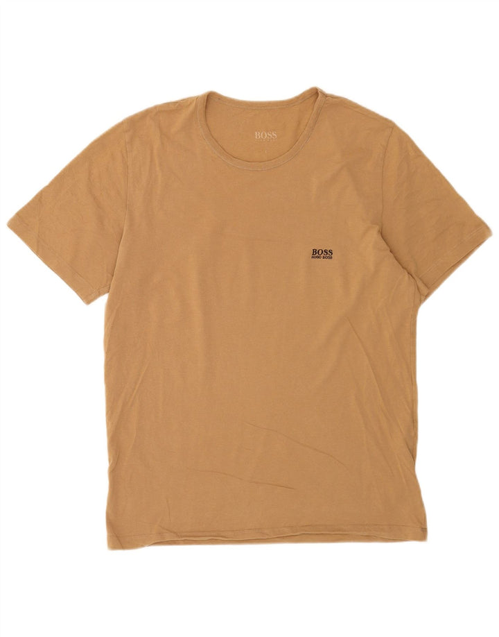 Hugo Boss Herren T-Shirt Top Large Beige Baumwolle