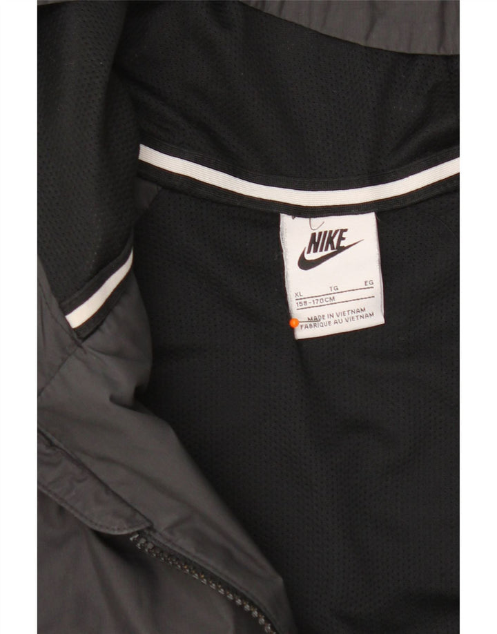 Nike Jungen-Trainingsanzug mit Kapuze, Top-Jacke, 13–14 Jahre, XL, schwarzes Polyester
