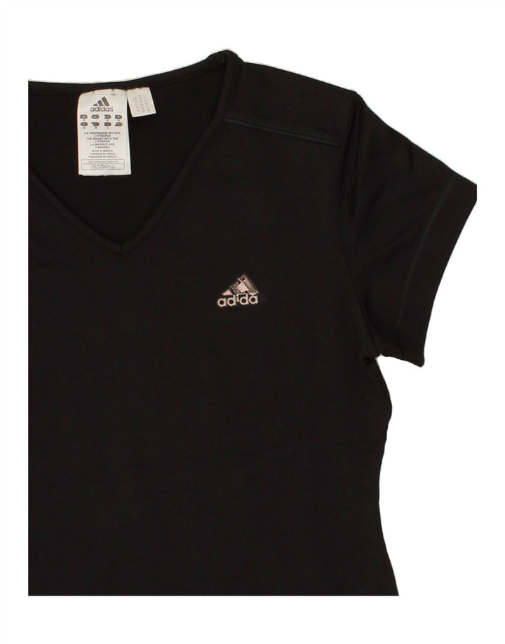 ADIDAS Womens T-Shirt Top UK 12 Medium Black Polyamide Vintage Adidas and Second-Hand Adidas from Messina Hembry 