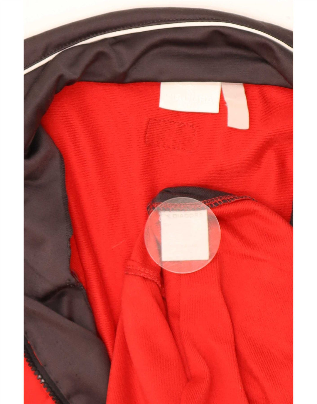 Diadora Herren-Trainingsanzug-Topjacke, großes rotes Farbblock-Polyester