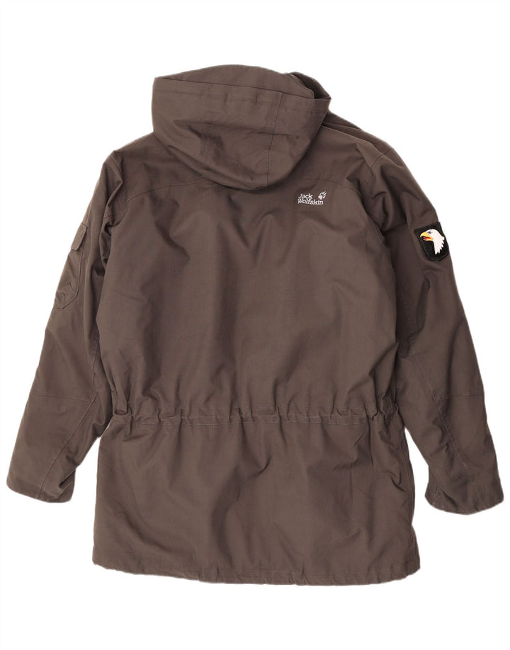 Jack Wolfskin Herren-Windbreaker-Mantel mit Kapuze, UK 36/38, mittelgraues Polyester