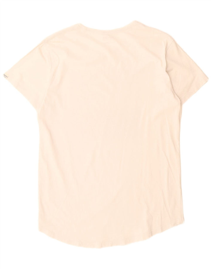 Timberland Herren Grafik-T-Shirt-Oberteil aus mittelweißer Baumwolle