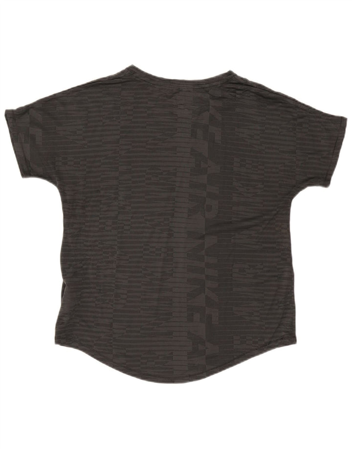 Nike Damen Grafik-T-Shirt-Oberteil UK 14 Mittelgraues Polyester