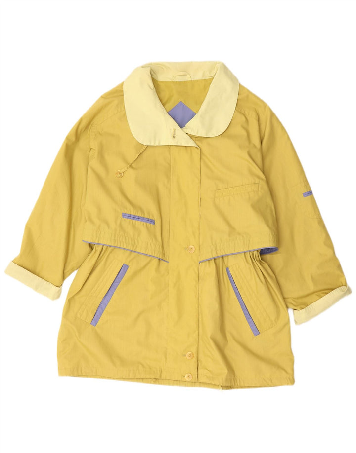 Vintage Damen Utility Jacke UK 14 Mittelgelbes Polyester