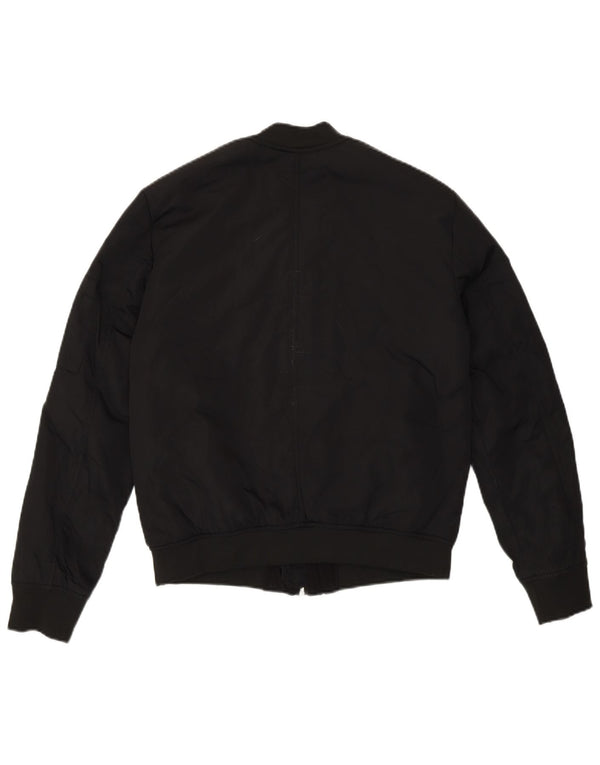 Zara Womens Loose Fit Bomberjacke UK 4 XS Schwarz Polyester Modern