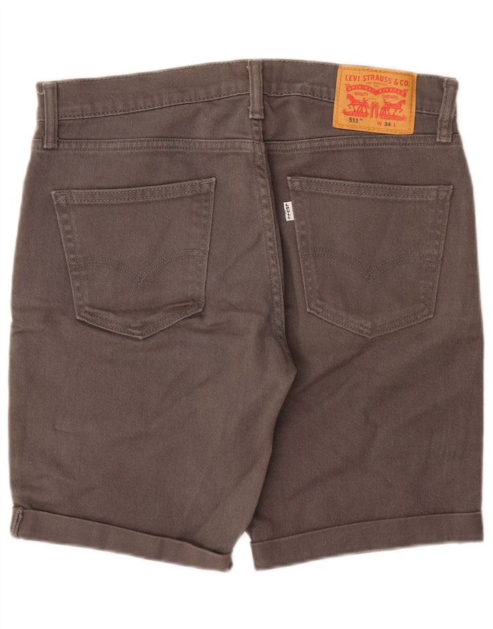 LEVI'S Herren 511 Denim Shorts W34 Große graue Baumwolle