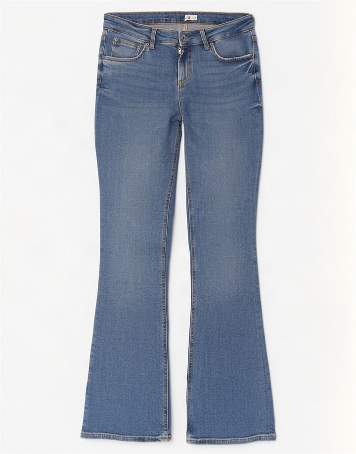 Zara Damen Schlagjeans EU 38 Small W28 L32 Blaue Baumwolle