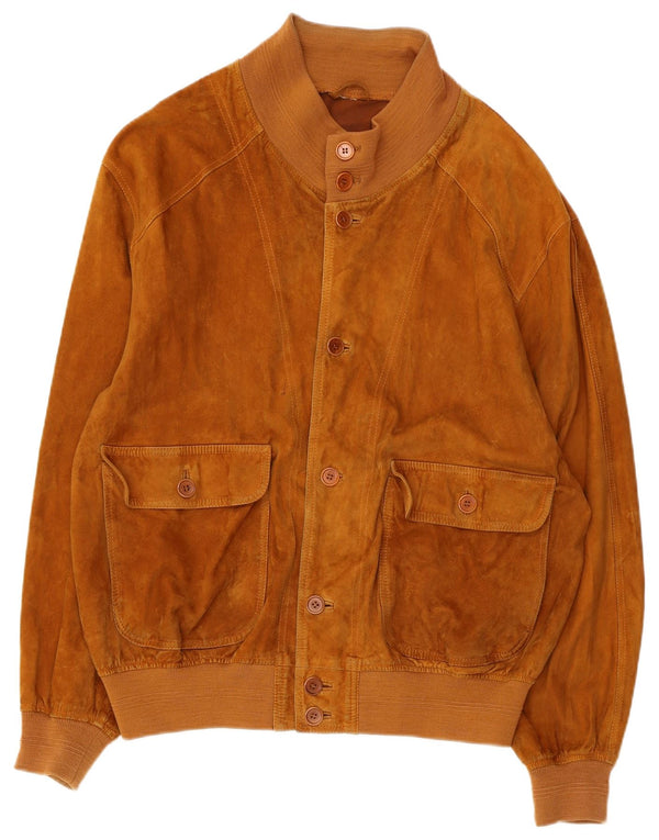 VINTAGE Herren Wildleder Bomberjacke UK 42 XL Braun