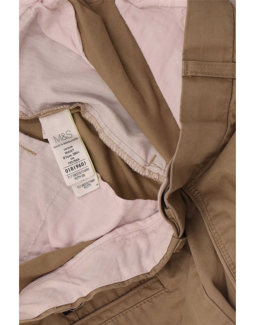 Marks & Spencer Herren Chinoshorts W38 XL Beige Baumwolle