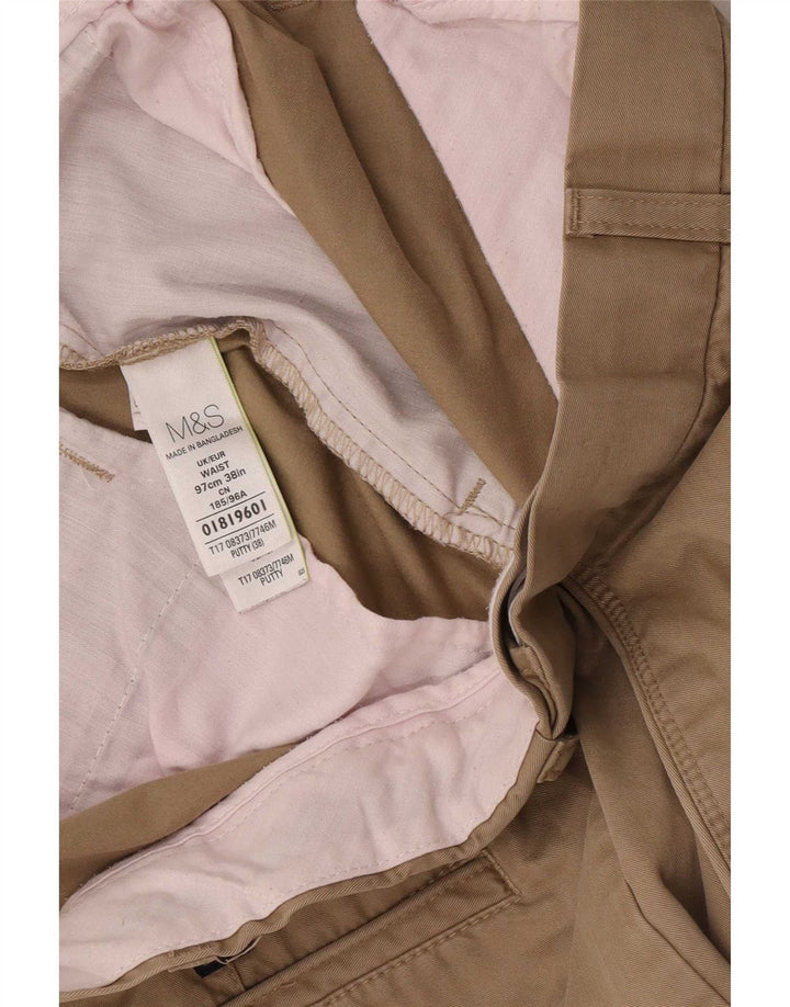 Marks & Spencer Herren Chinoshorts W38 XL Beige Baumwolle