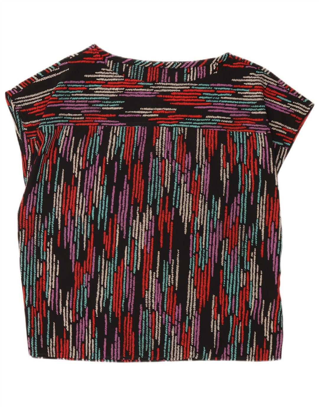 Vintage Damen Bluse Top UK 16 Groß Mehrfarbig gestreift