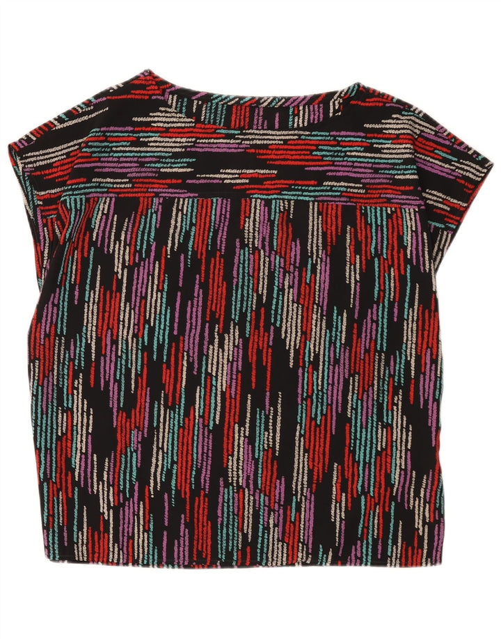 Vintage Damen Bluse Top UK 16 Groß Mehrfarbig gestreift