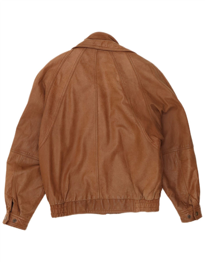 Vintage Herren Bomber Lederjacke UK 38 Mittelbraunes Leder