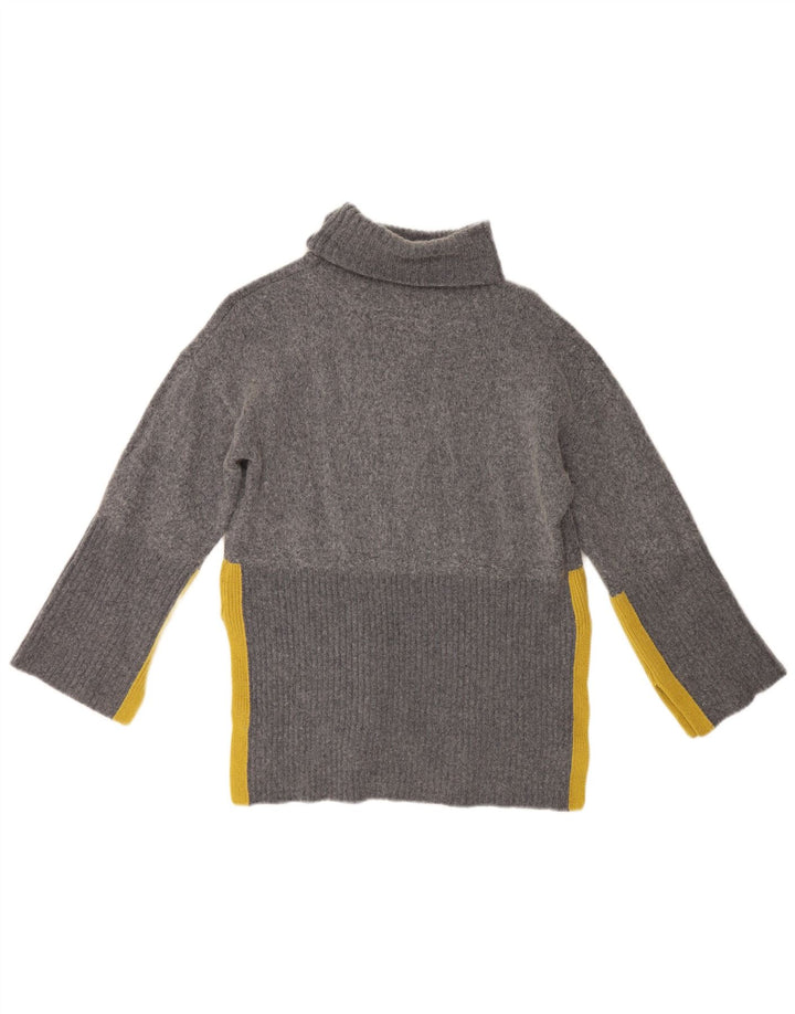 White Stuff Rollkragenpullover für Damen, Gr. 10, Größe S, Grau, Farbblock