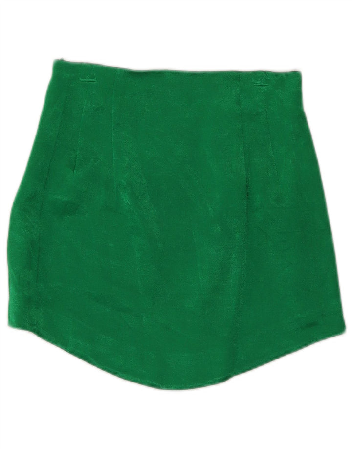 Zara Damen Minirock XS W24 Grüne Viskose