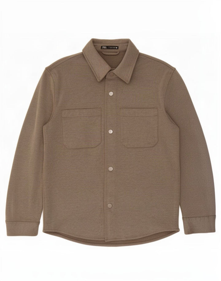 Zara Herren-Hemd, klein, grau, Polyester