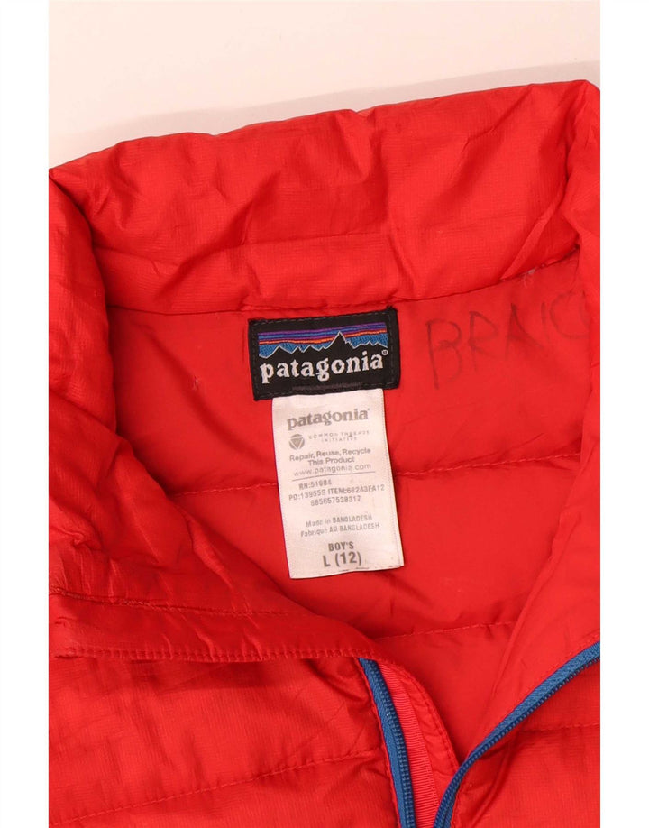 Wattierte Jacke für Jungen von Patagonia, 11–12 Jahre, Größe L, Rot, Polyester